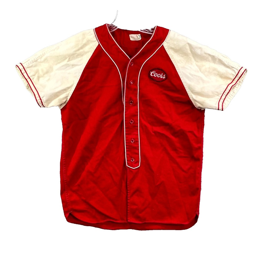 Vintage Wilson Baseball Jersey Mens 38 Coors Beer Performance Sports Made in USA